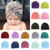 Nieuwe India Zachte Katoen Ruffle Kind Bowknot Katoen Hoofdband Baby Turban Hoeden Mutsen Headwrap Haar Cover