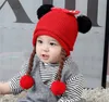 5Colors Baby Cute Bow Winter Hat pałąk Peruka Dzianiny Dzieci Wełniane Czapki Knione Bezpłatny statek 5