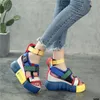 Platform sandalen vrouwen schoenen zomer super hoge hakken dames casual schoenen wig chunky sandalen gladiator mode high top mx200407