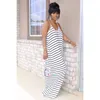 Nowe kobiety sukienki Maxi spódnice bez rękawów sukienka BodyCon Piękna letnia ubranie Plus S-2xl Striped Długie spódnica swoboda luźne ubrania 3133
