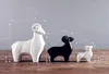3 pièces/ensemble animaux Simulation mignon mouton Statue en céramique artisanat spectacle fenêtre décoration cadeau purement manuel Style européen L2791