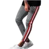 Plaid Drawstring Långbyxor Män 2019 Fashion Joggers Casual Sports Running Sweatpants Trousers Pantalon Homme