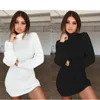 Kadınlar Sonbahar Kış Elbise Turtleneck İnce Robe Kadın Bandaj BODYCON Tunik vestidos Örme Kadın Triko Elbise