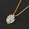 Hip Hop Sieraden Iced Out Chain Plated Koper Micro Pave CZ Cartoon Anime Karakter Hanger Ketting voor Mannen Geschenken Jewelry264R