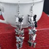 2019 nouveautés femme alliage 5 étages papillon balancent lustre boucles d'oreilles noir or argent exagéré pendentif boucles d'oreilles