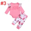 Bebek Bebek Sevgililer Günü Kıyafetleri 5 Renk Mektup Ruffler Üstler Çocuklar Günlük Giysiler Kız Çiçek Pantolon Kafa Bandı Toddler Pamuk Setleri44437813