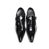Projektuj czarna nowa skóra patentowa Formal Toke Men Men Dress for Wedding Party Office Oxfords Buty Sepatu Pria