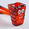 Flame Red Square Pipe, Wholesale Glas Bongs, Glas Vattenrör, Hookah, Rökning Tillbehör,