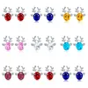 Luxury Crystal Antlers Stud Örhängen för Kvinnor Julrene Elk Djur Rhinestone Silver Örhängen Tjejer Mode Smycken Gift