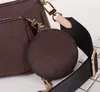 Designer axelpåsar påsar 3 -bitar set handväskor för kvinnor original läder lady grön messenger väska satchel cross body väska paket män handväska komposit crossbody