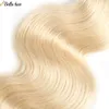 Tessuto malese dei capelli umani vergini # 613 Fasci biondi Estensione dei capelli a doppia trama dell'onda del corpo BellaHair