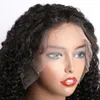 Brasilianische vorgepftete lockige Welle 360 ​​Grad Schweizer Spitze Frontal Human Hair Perücken mit natürlichem Haaransatz Jungfrau Peruaner