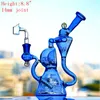 8.8 "Bägare bas bongs vattenpipa Klein Recycler Tornado Percolator Glass Bong Wax Pipe Bongs Vattenrör Olje Riggar med hård banger