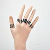 10 Pz Donne Vintage Anello Nero Gypsy Regolabile Finger Tattoo Anelli Lotti Anello Punta Gioielli Femminili Stile Casuale Misto LR4039