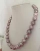 Gorgeous12-13mm South Sea Barock Lavendel Pearl Necklace 18 "925 sterling silver