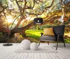 Fond d'écran de chambre 3D PO Murale non tissée Murale de paysage naturel frais bois Big Trees Forest Landscape peint Fond d'écran pour W2000057