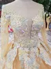 Vestido de Noiva Applikationen Spitze Prinzessin Champagner Brautkleider 2020 Lange Ärmel Embirodery Ballkleid Arabisch Brautkleid