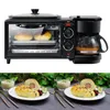 Hemma multifunktionella tre i en frukostmaskin Hushåll Electric Oven Toaster Freying Pan Mini Oven Breakfast Machine 220v350J