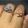 Урожай женский цветок обещание кольцо 5A Cz камень 925 серебро заявление партии обручальное кольцо кольца для женщин свадебный палец ювелирные изделия