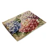 Avrupa Retro Çiçekler Paspaslar Sofra Keten Placemat Pad Yemek Masası Mat Isı Yalıtım Kaymaz Placemats Ev Dekorasyon Coaster