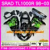 Einspritzung für Suzuki Srad TL 1000 R TL1000R 98 99 00 01 02 03 16HM.0 TL1000 R TL 1000R 1998 1999 2000 2001 2002 2003 Verkleidung, glänzend schwarz