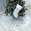 Dobladillo del árbol de Navidad Material de arpillera Volantes de algodón Faldas del árbol de Navidad Bordado de 54 pulgadas Suministros de Navidad Adorno EEA460