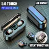 HA Bluetooth V5.0 Auricolare Auricolari senza fili Stereo Sport Cuffie senza fili Auricolari auricolare 2000 mAh Potenza per iPhone Xiaomi