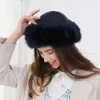 Eleganckie kobiety futro kapelusz New arrival elastyczne ciepłe naturalne szopa przytulna rosyjska Ushanka kapeluszy zima grube ciepłe uszy moda bombowiec czapka czarna