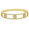 Regalo de Navidad cz star burst brazalete pulsera para mujer chapado en oro micro pavé zirconia cúbica brazalete abierto brazaletes joyería de moda