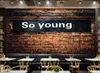 beautiful scenery wallpapers European and American retro brick wallpapers to youth bar coffee shop background wall