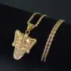 Mode-clown diamanten hanger kettingen voor mannen western luxe ketting roestvrij staal Cubaanse kettingen strass sieraden