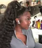 Long Ponytail Hairstyle Kinky Curly Ponytail Long Wavy Curly Hair Bun Extension With Two Plastic Combs Hairpiece (1B) 140g Wrap ponytails