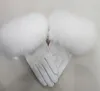 Fem fingrar handskar kvinnligt riktigt läder med päls manschett kvinnor varm vinter äkta damer avslappnad hand varmare1236m