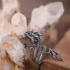 Bague Punk Animal Dragon 100% en argent Sterling 925 véritable pour hommes et femmes, bague de fête rétro Vintage, bijoux unisexe Z4