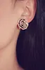 Wholesale- new hot ins fashion luxury designer elegant camellia flower diamond stud earrings for woman girls