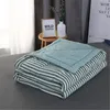 Blankets Summer Air-conditioning Quilt Soft Breathable Throw Blanket Thin Stripe Comforter Bed Cover Bedspread1