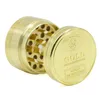 Billiga Partihandel Gold Color Grinder 3 delar 40mm / 50mm 2 stilar CNC Grinder Rökning Grinders för Tobak Dry Herbal Grinders DHL Gratis frakt