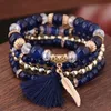 13 Styles Bohemian Multi Layer Bead Bracelet 2020 Colorful Stacking Beaded Strand Stretch Cuff Bracelets Statement Bangles Set