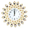 Grande relógio de parede pavão diamante metal cristal digital agulha relógios para sala estar decoração casa grande parede clock9044830