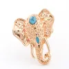 Colliers d'éléphant Boho Antique ras du cou Vintage sculpté éléphant doigts articulations anneaux 8 pièces/ensemble bohème Turquoise indien bijoux accessoires