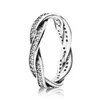 Nieuwe Womens 925 Sterling Silver CZ Diamond Ring Set Originele doos voor Pandora Luxe Mode Windende Huwelijksgeschenk Ring