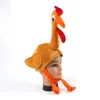 Christmas Decorations 10pcs Adult Child Cute Chicken Head Mask Plush Rooster Hat Farm Animal Bird Party Halloween Costume Accessory Gift Hat