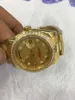 Med original Box Whole - Luxury 18k Gold Diamond Perpetual Day Date Automatisk herr Titta på guldmekanisk sport Men's Wat3418