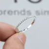 Mini Round Lab Diamond Thin Rings For Women 925 Sterling Silver Rose Gold Stackable Ring Female Wedding Jewelry Engagement Bands1290U