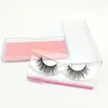 100% Vizon Kirpikler Doğal Yanlış Kirpikler 3D Vizon Kirpik Sahte Göz Lashes Uzun 3D Vizon Lashes Uzatma Kirpik Makyajı Lashes Fırçası ile