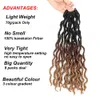 Wavy Gypsy Locs Ombre Crochet Hair 18quot 8PacksLot Goddess Locs Faux Locs African Roots Dreadlocs Synthetic Braiding Hair Exte2851297