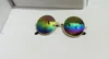 Kinder Gothic Sonnenbrille Kinder Runde verspiegelte Linse Gold Metallrahmen Brille Mädchen Junge Sonnencreme bunt