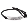 GX081 Diseño personalizado Letras de Te amo a la luna y la espalda Pulsera de cuero con dije Joyería inspiradora Gift275h