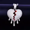 Gold Star Hip Hop Jewelry Drip Broken Heart Ciondolo Ice Out Collana a catena da tennis per uomo Donna Gold Rock Street