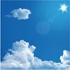 아름 다운 푸른 하늘과 흰 구름 태양 천장 벽화 아트 페인팅 거실 침실 천장 배경 화면 배경 화면